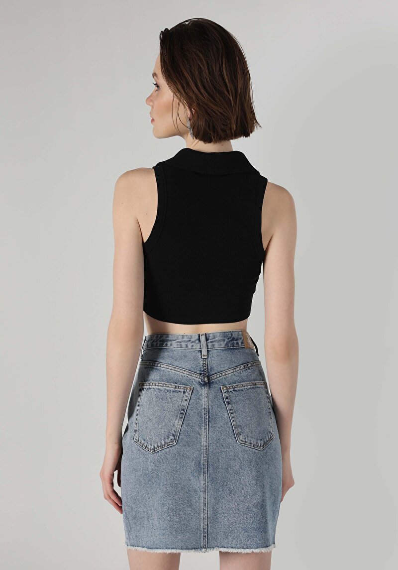 Slim Fit Kadın Siyah Atlet