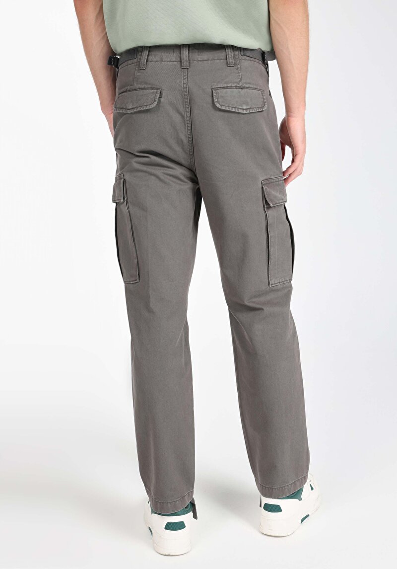 Comfort Fit Orta Bel Düz Paça Erkek Antrasit  Pantolon