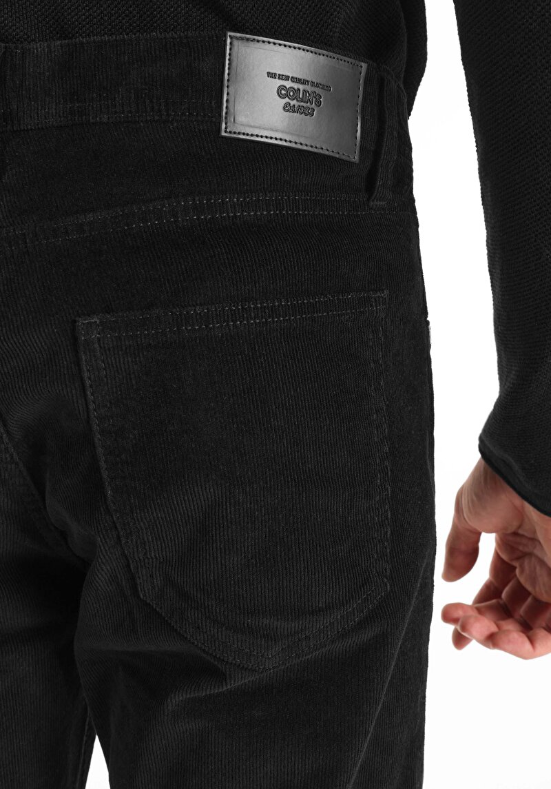 Straıght Fıt Orta Bel Düz Paça Erkek Antrasit Düğmeli Pantolon