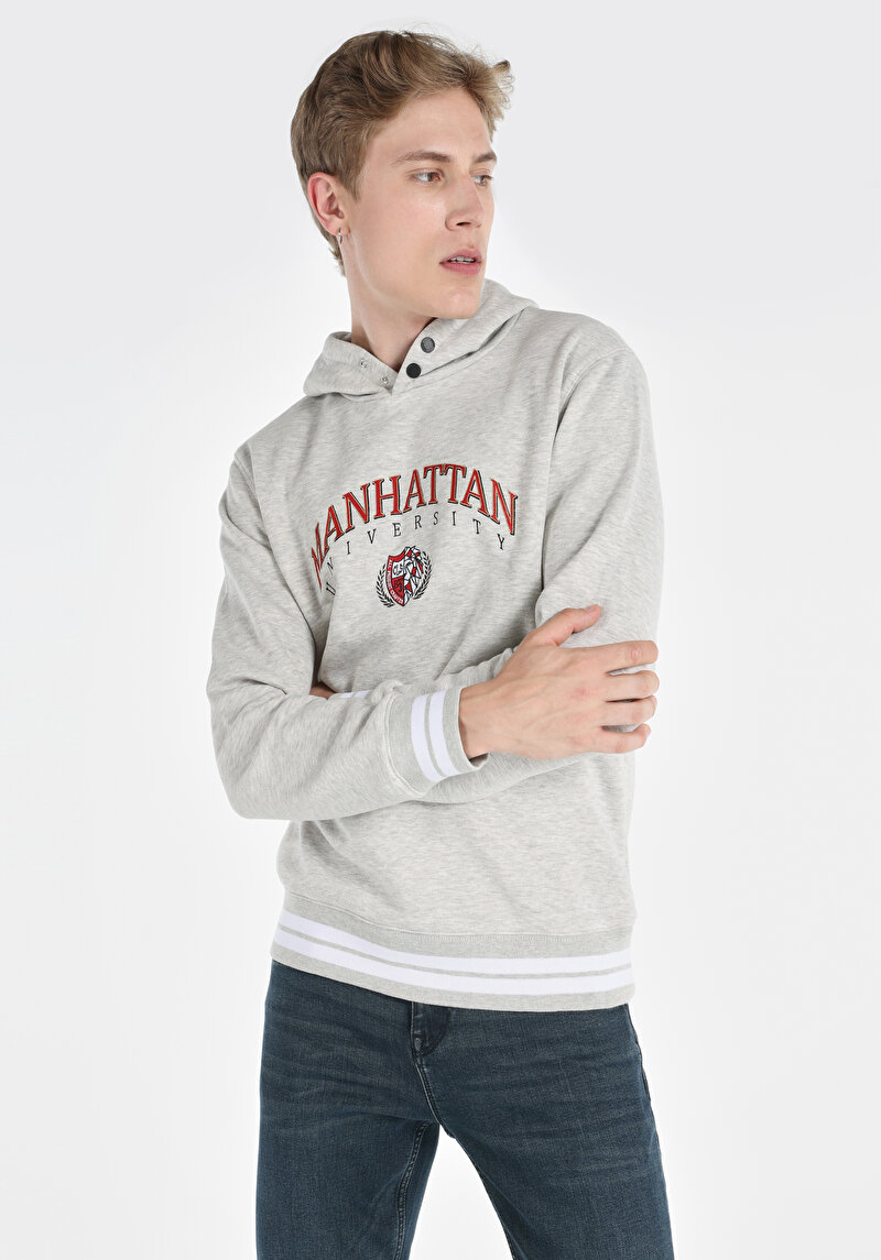 Regular Fit Erkek Gri Sweatshirt