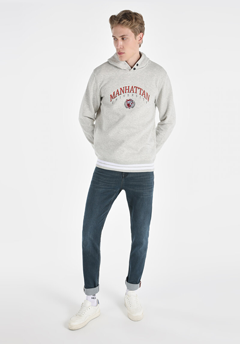 Regular Fit   Erkek Gri Sweatshirt