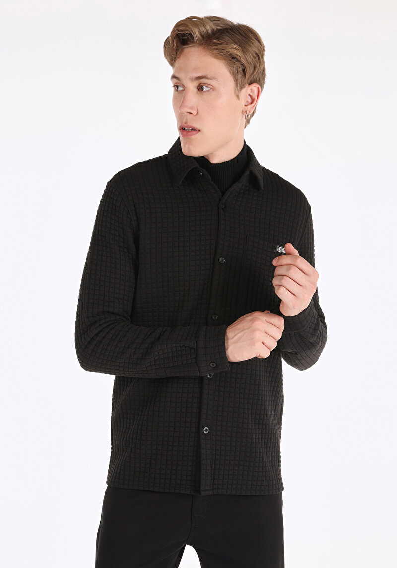 Regular Fit Erkek Siyah Ceket