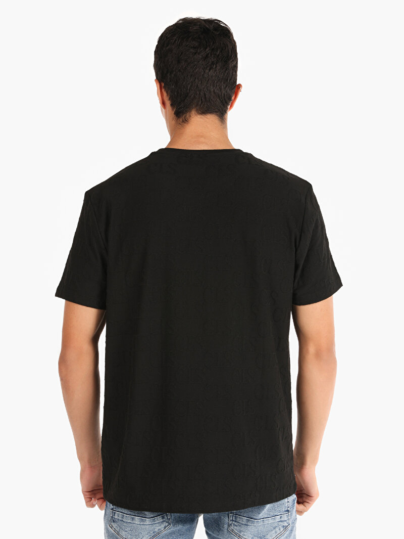 Regular Fit Yuvarlak Yaka Erkek Siyah Kısa Kol Tişört