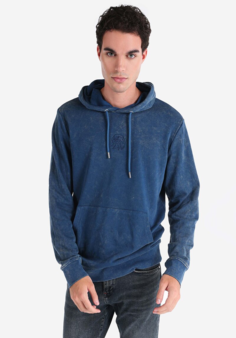 Regular Fit Erkek Mavi Sweatshirt