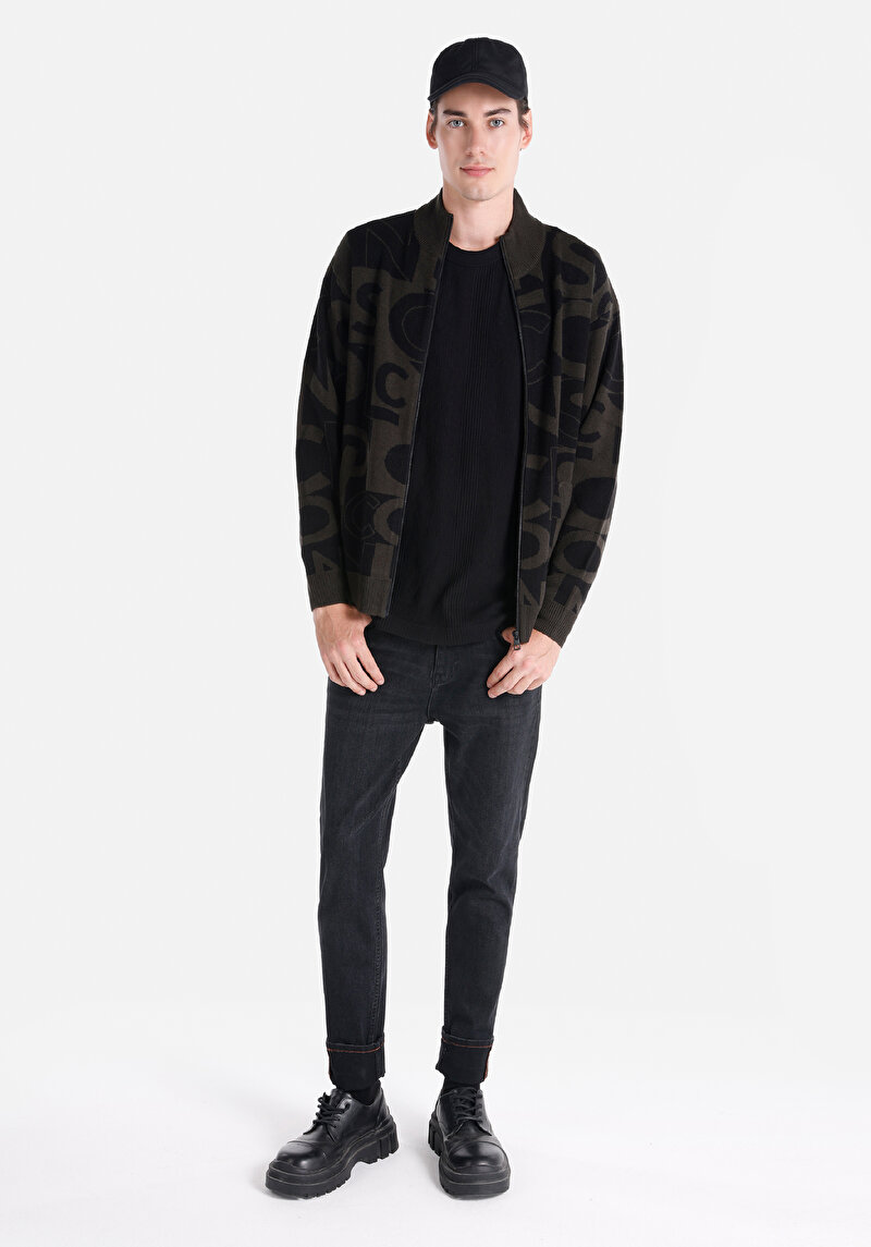 Regular Fit Yuvarlak Yaka Düz Erkek Siyah Uzun Kol Tişört