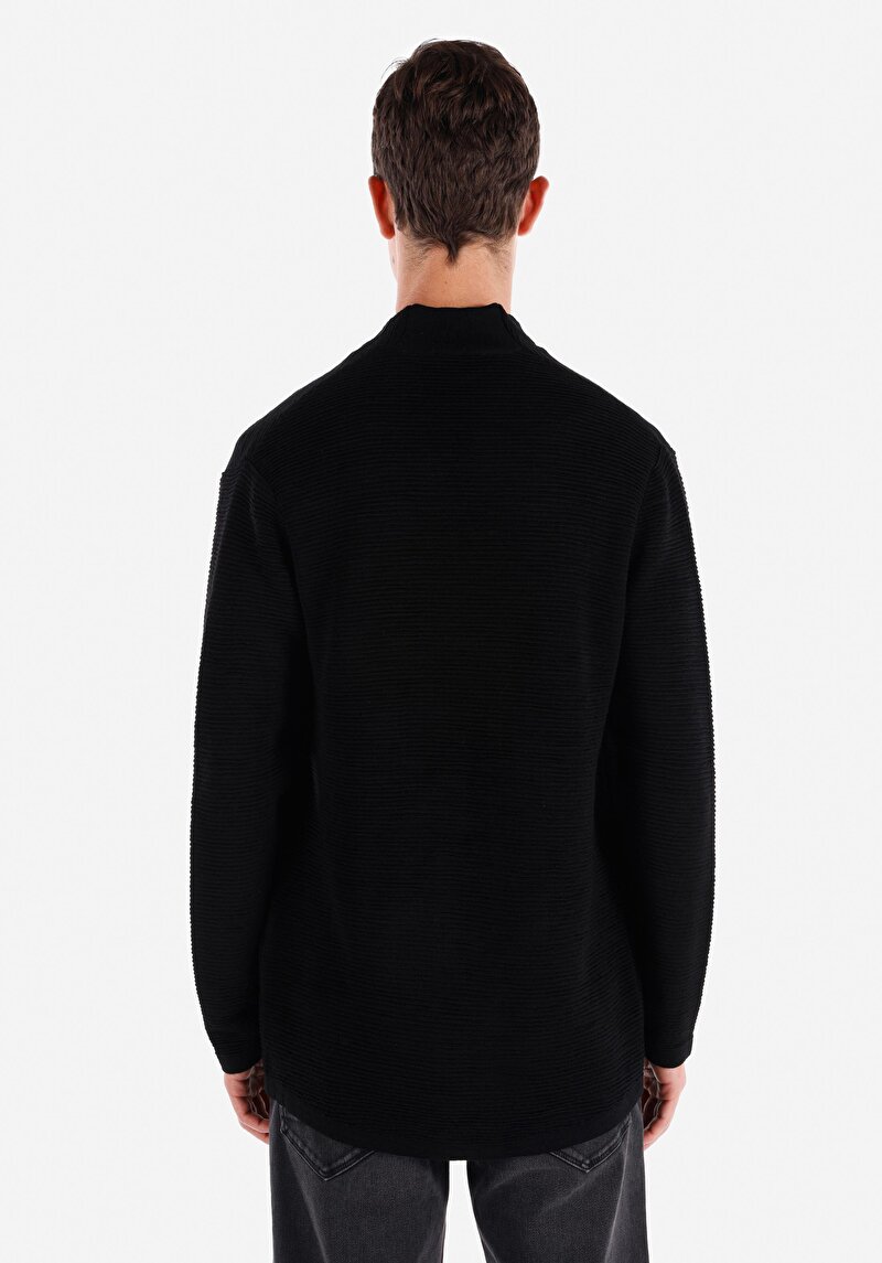 Regular Fit Erkek Siyah Hırka