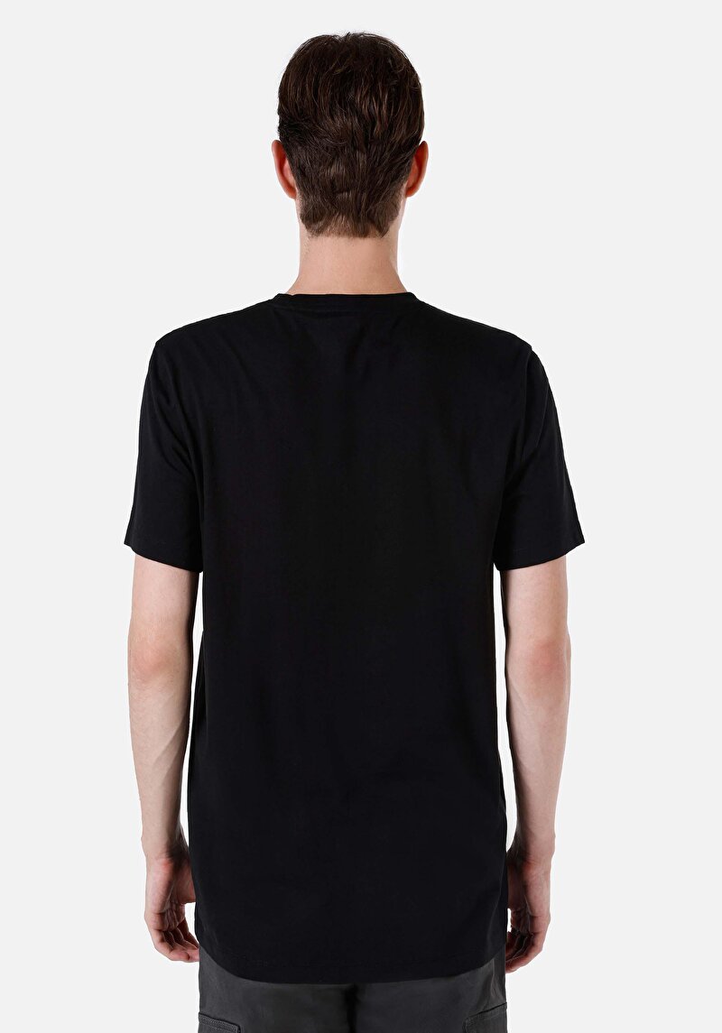 Regular Fit Yuvarlak Yaka Düz Erkek Siyah Kısa Kol Tişört