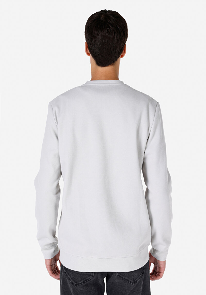 Regular Fit Yuvarlak Yaka Düz Erkek Taş Uzun Kol Tişört