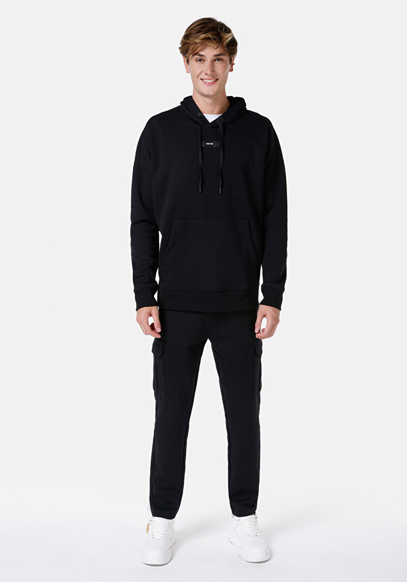 Regular Fit Erkek Siyah Sweatshirt