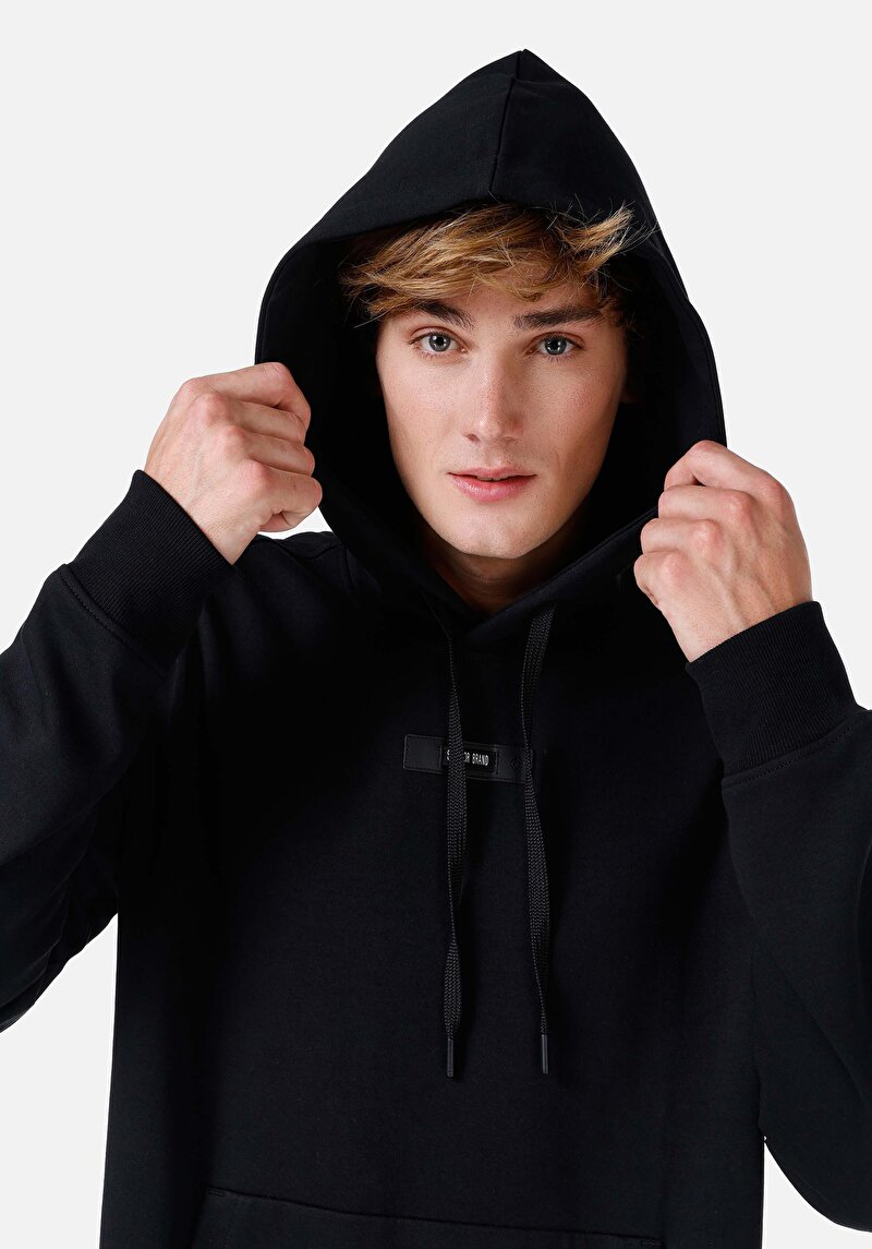 Regular Fit   Erkek Siyah Sweatshirt