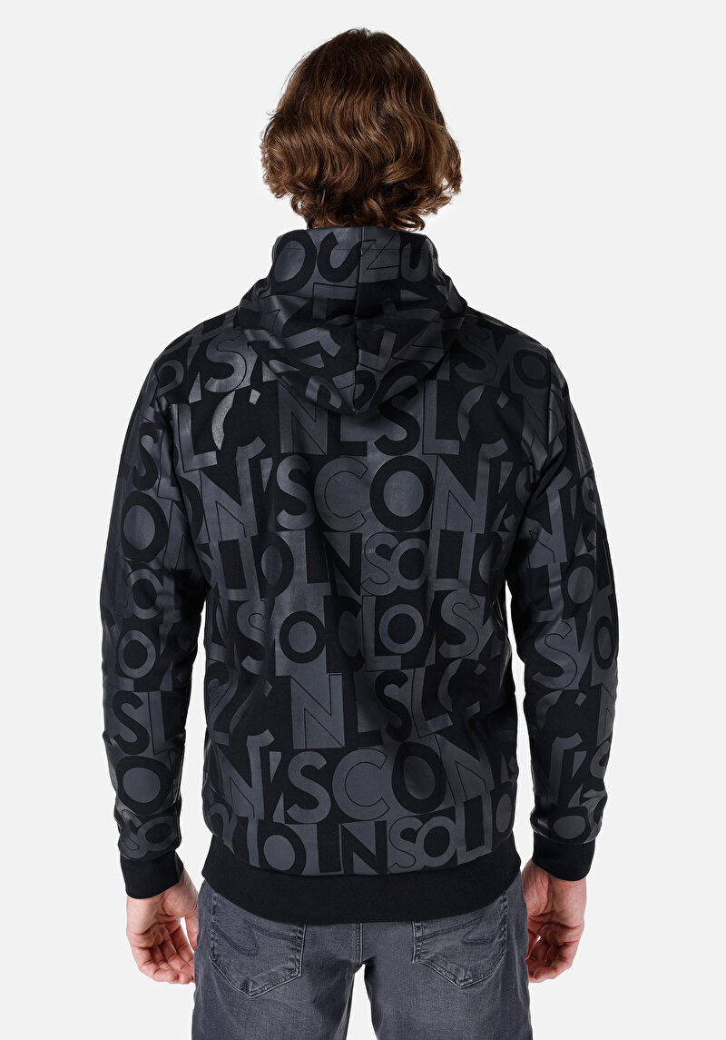 Regular Fit Erkek Siyah Sweatshirt