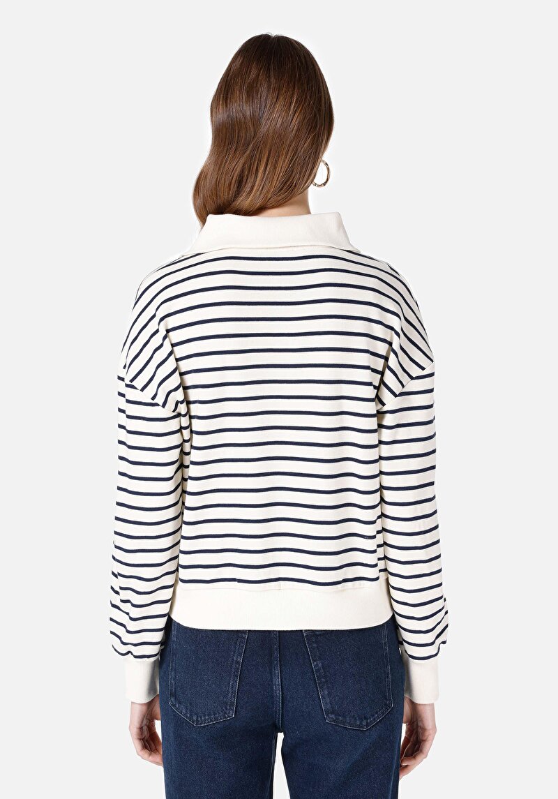 Regular Fit   Kadın Beyaz Sweatshirt