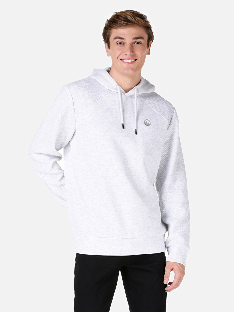 Regular Fit Örme Erkek Gri Sweatshirt
