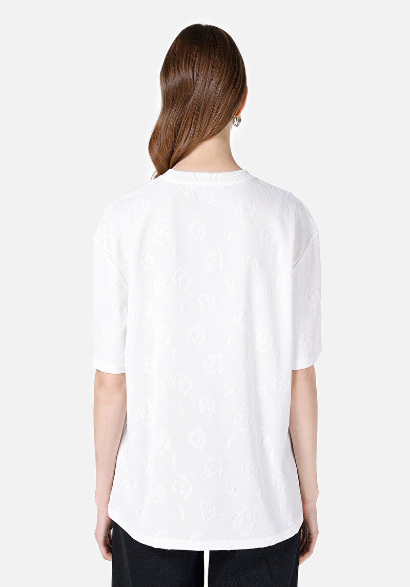 Regular Fit Yuvarlak Yaka Kadın Beyaz Kısa Kol Tişört