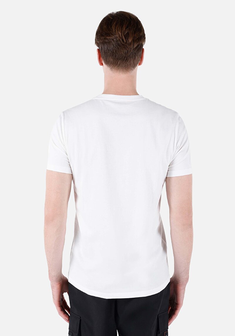Regular Fit Yuvarlak Yaka Düz Erkek Beyaz Kısa Kol Tişört