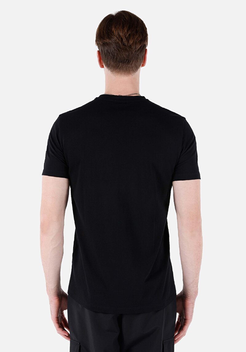 Regular Fit Yuvarlak Yaka Düz Erkek Siyah Kısa Kol Tişört
