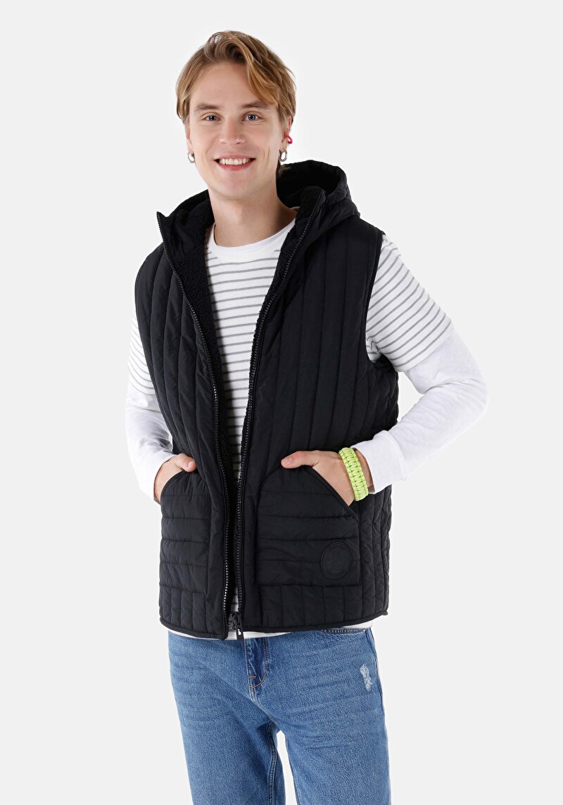 Regular Fit Erkek Siyah Yelek