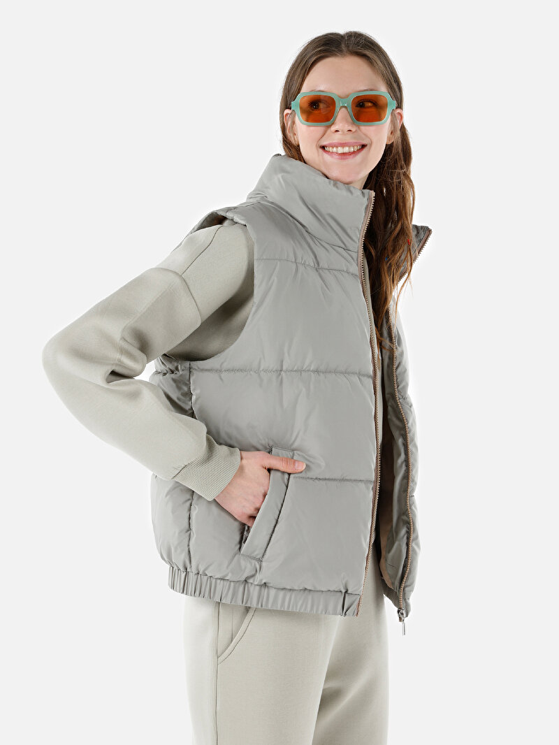 Regular Fit Kadın Yeşil Yelek