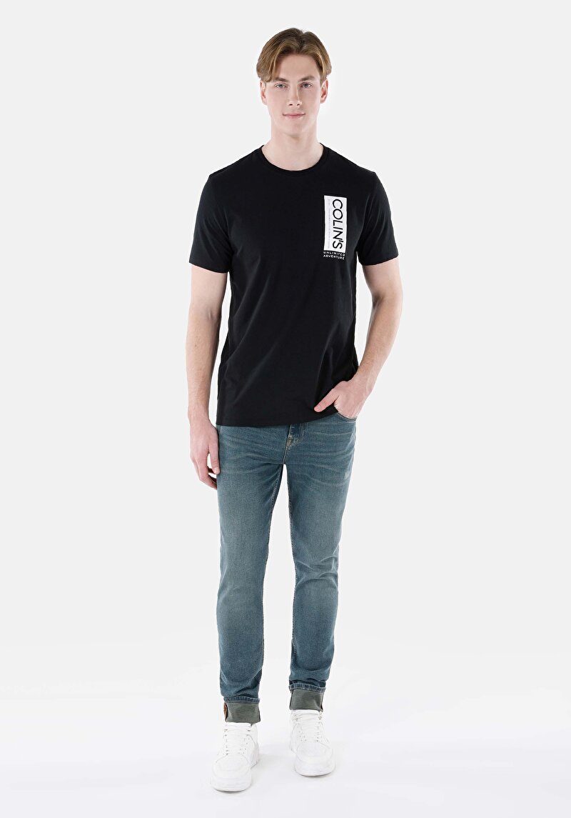 Regular Fit Yuvarlak Yaka Düz Erkek Siyah Kısa Kol Tişört