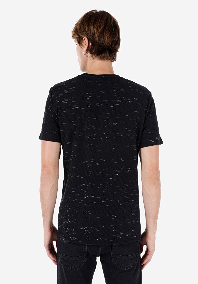 Regular Fit Yuvarlak Yaka Düz Erkek Siyah Kısa Kol Tişört
