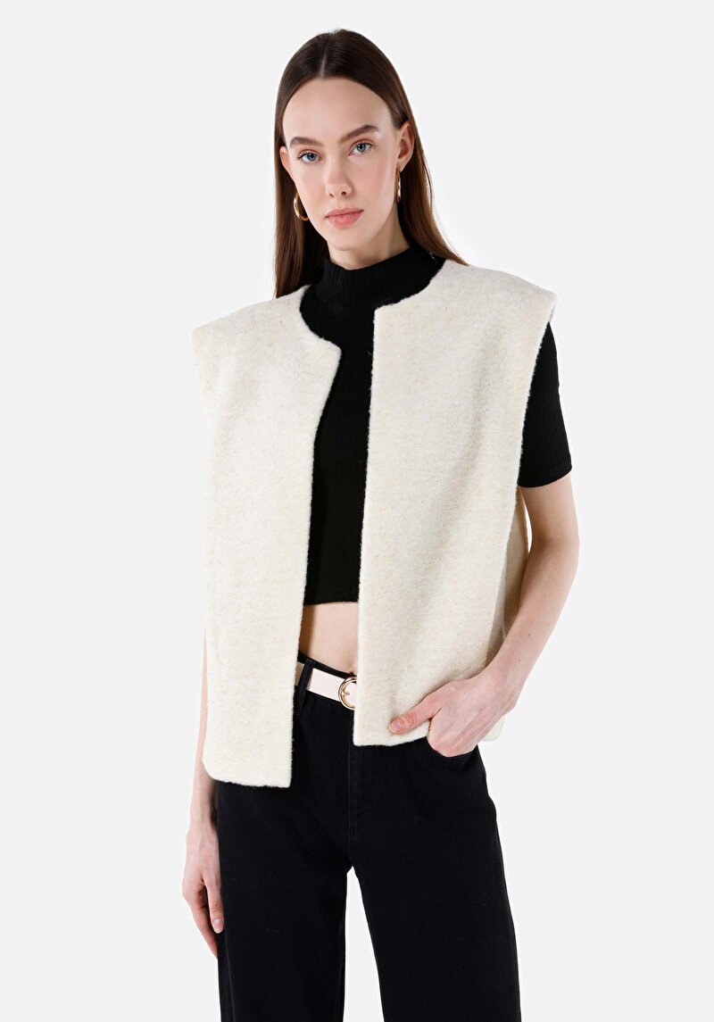 Regular Fit Kadın Ekru Ceket