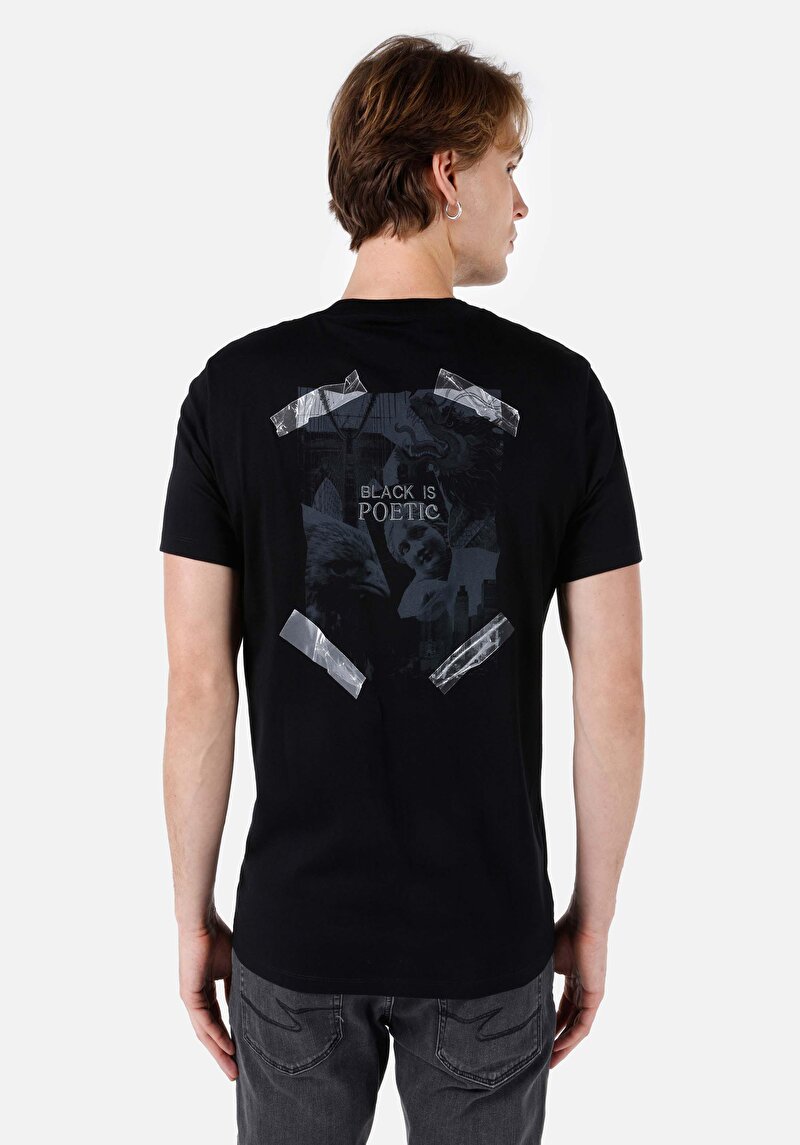 Regular Fit Yuvarlak Yaka Düz Erkek Siyah Kısa Kol Tişört