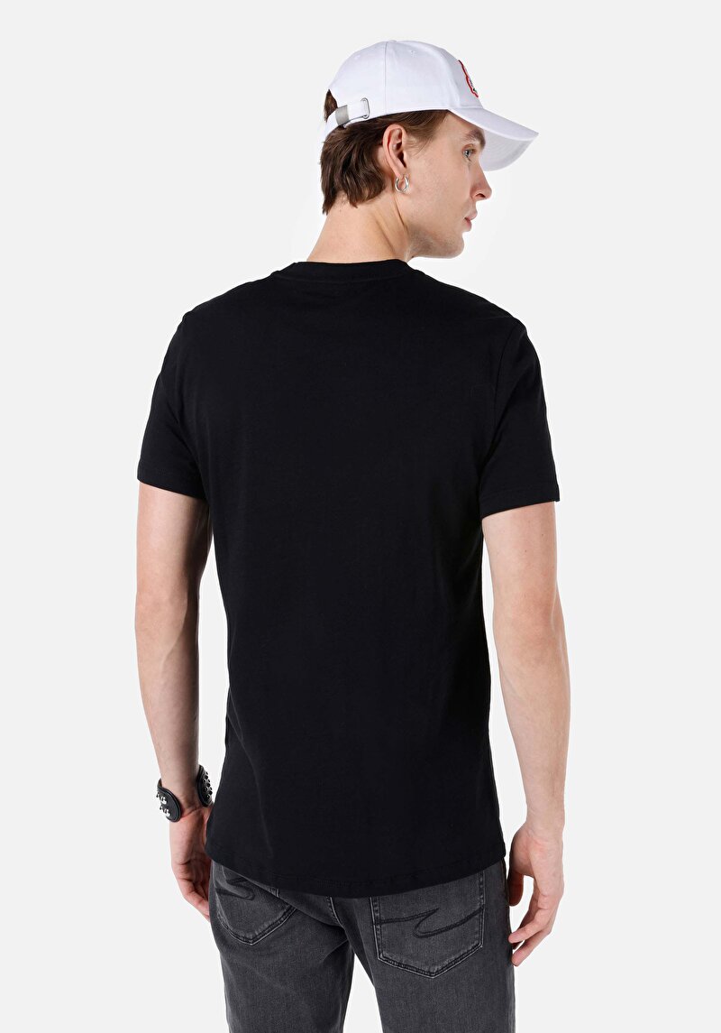 Regular Fit Yuvarlak Yaka Düz Erkek Siyah Kısa Kol Tişört