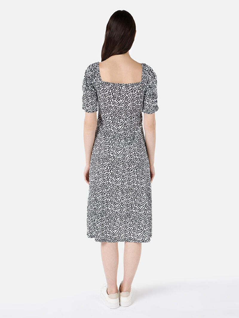 Regular Fit Kadın Siyah Karpuz Örme Elbise