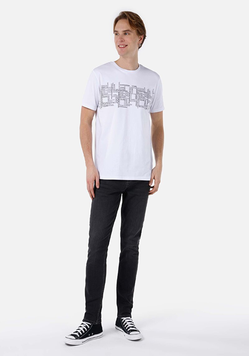 Regular Fit Yuvarlak Yaka Düz Erkek Beyaz Kısa Kol Tişört