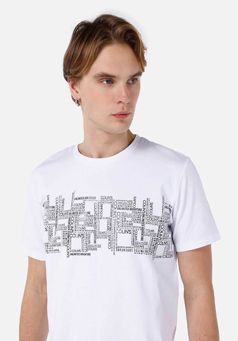 Regular Fit Yuvarlak Yaka Düz Erkek Beyaz Kısa Kol Tişört