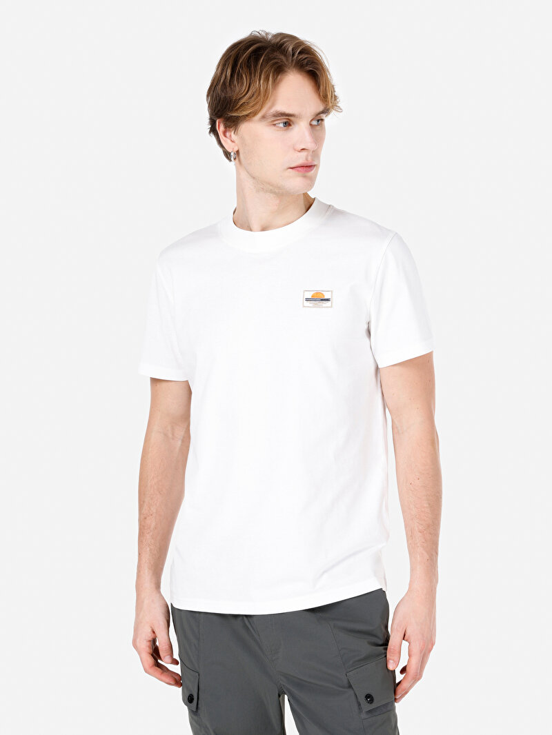 Regular Fit Yuvarlak Yaka Düz Erkek Beyaz Kısa Kol Tişört