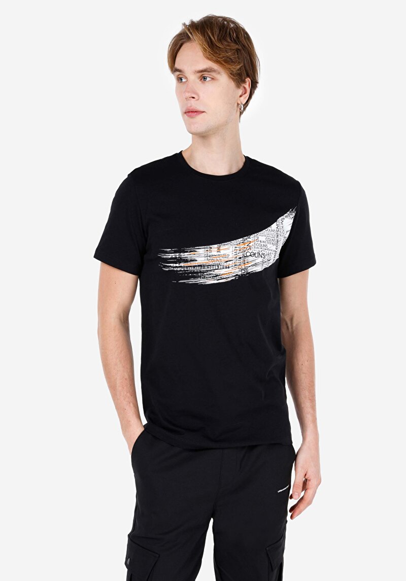 Regular Fit Yuvarlak Yaka Düz Erkek Siyah Kısa Kol Tişört