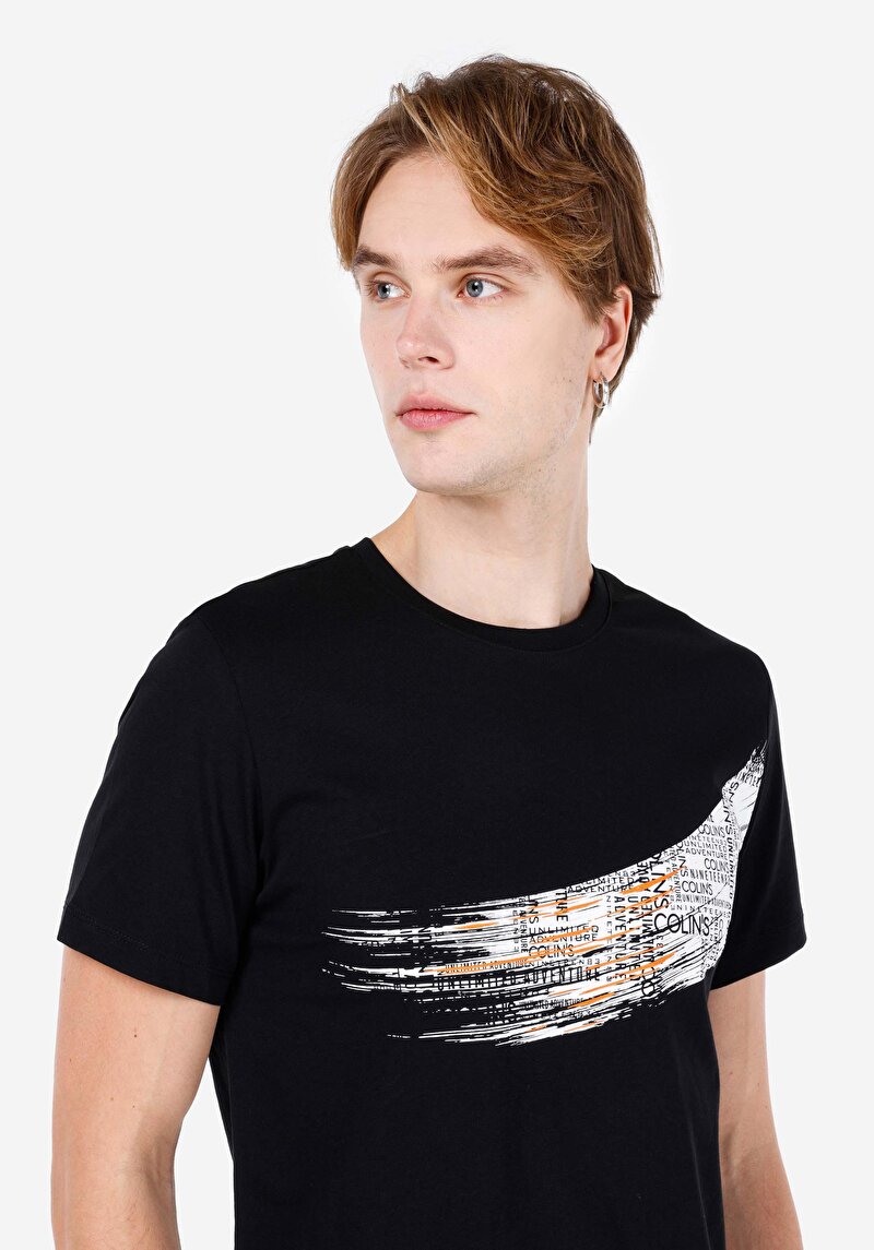 Regular Fit Yuvarlak Yaka Düz Erkek Siyah Kısa Kol Tişört