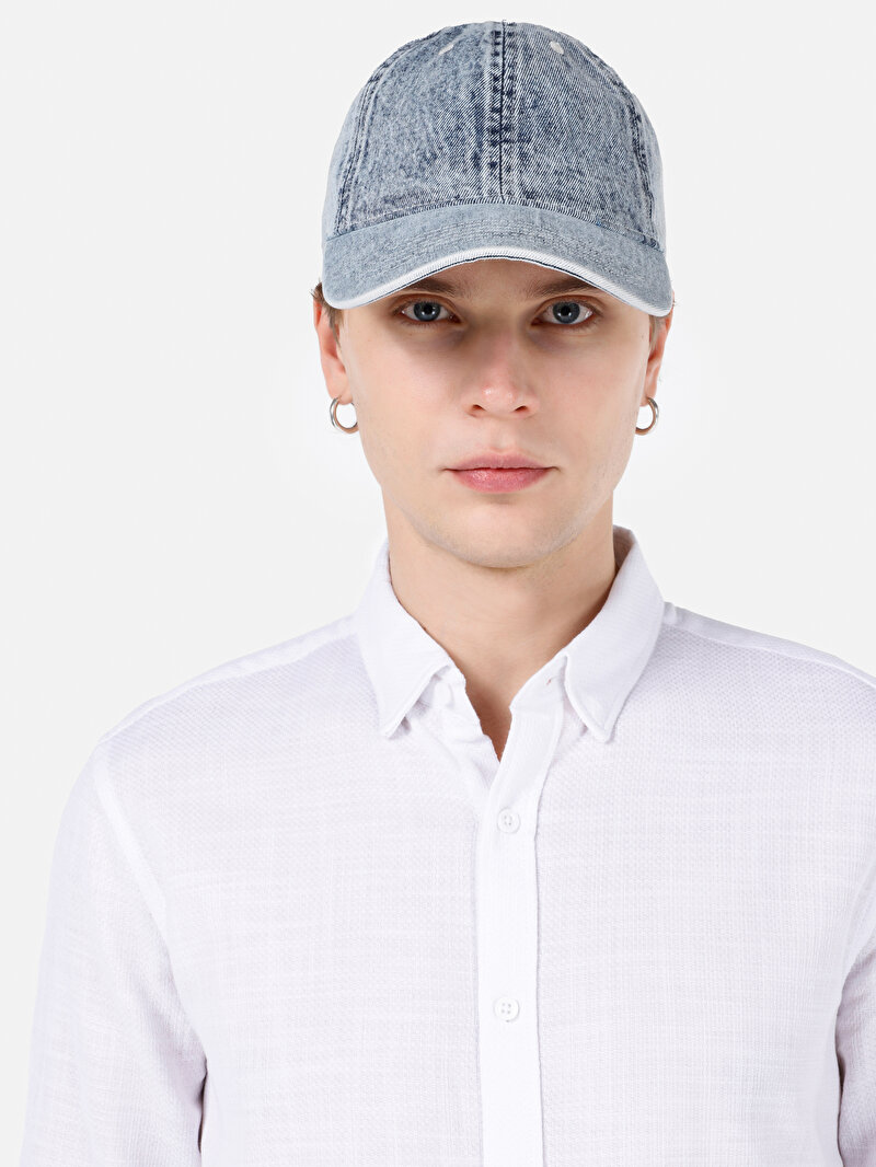 Slim Fit Shirt Neck Cepsiz Düz Erkek Beyaz Uzun Kol Gömlek