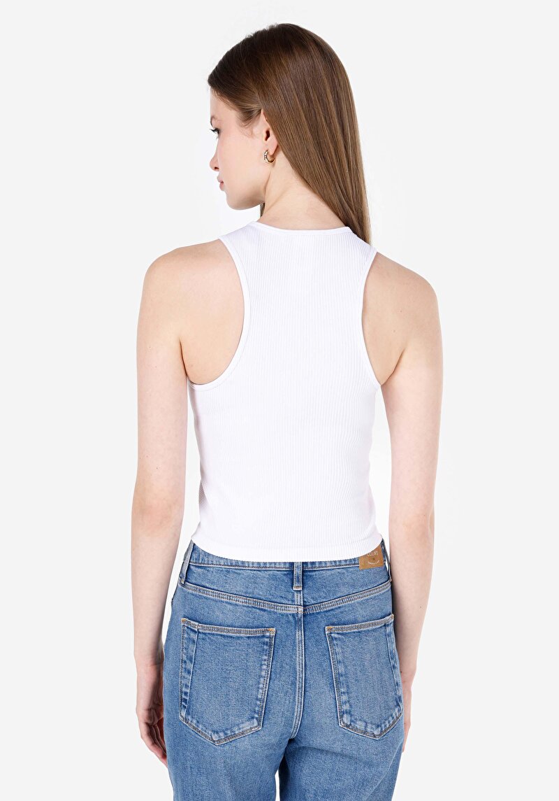 Slim Fit   Kadın Beyaz Atlet