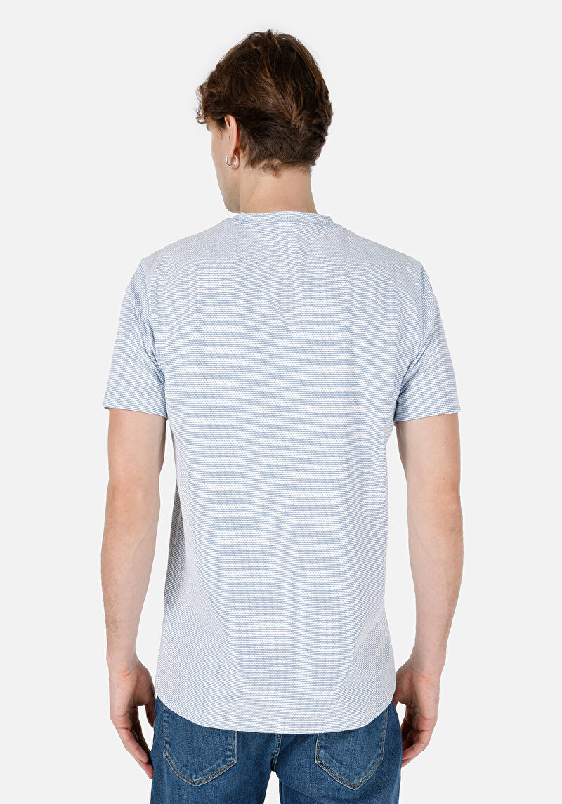 Regular Fit Yuvarlak Yaka Erkek Lacivert Kısa Kol Tişört