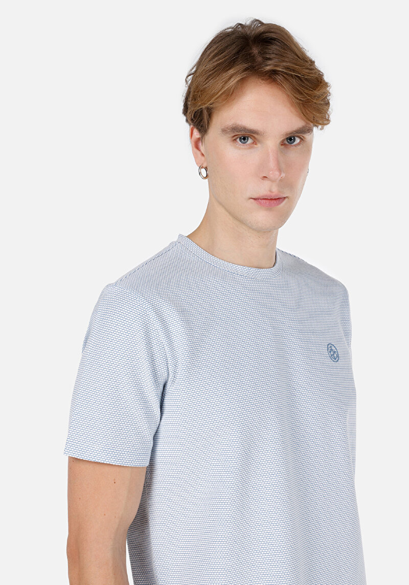 Regular Fit Yuvarlak Yaka Erkek Lacivert Kısa Kol Tişört