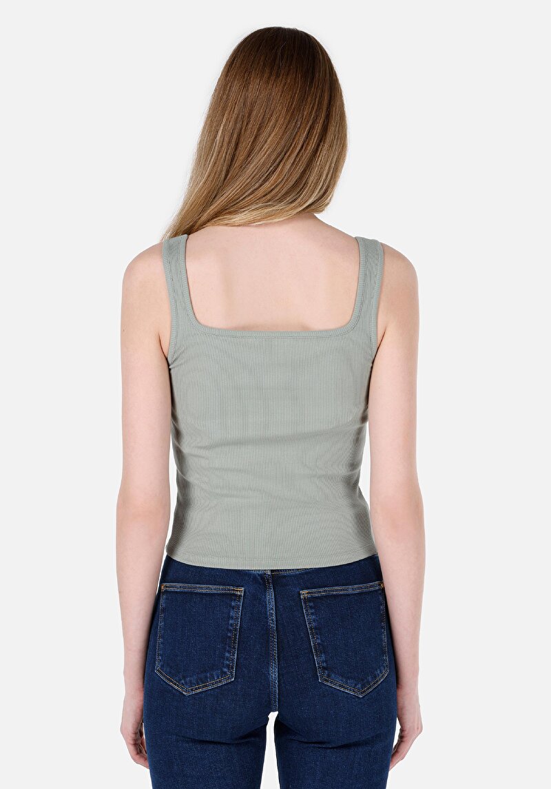 Slim Fit   Kadın Yeşil Atlet