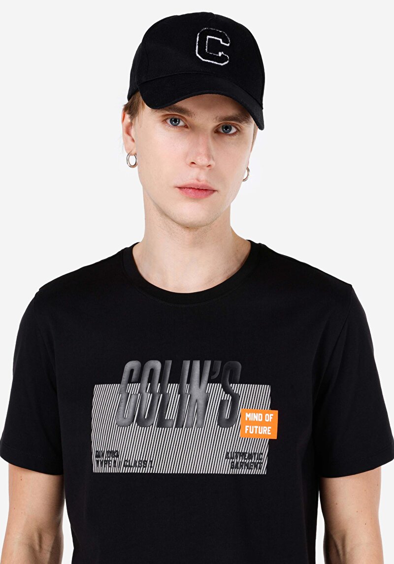 Regular Fit Yuvarlak Yaka Düz Erkek Siyah Kısa Kol Tişört