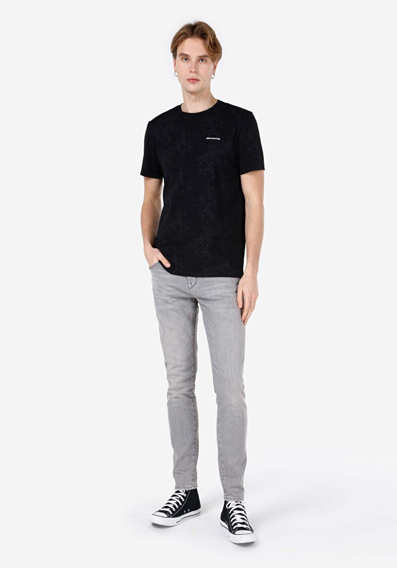 Regular Fit Yuvarlak Yaka Düz Erkek Siyah Kısa Kol Tişört