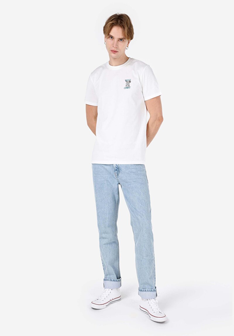 Regular Fit Yuvarlak Yaka Düz Erkek Beyaz Kısa Kol Tişört