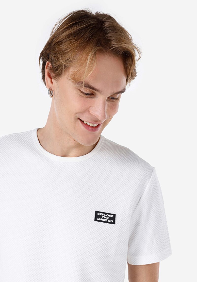 Regular Fit Yuvarlak Yaka Düz Erkek Beyaz Kısa Kol Tişört