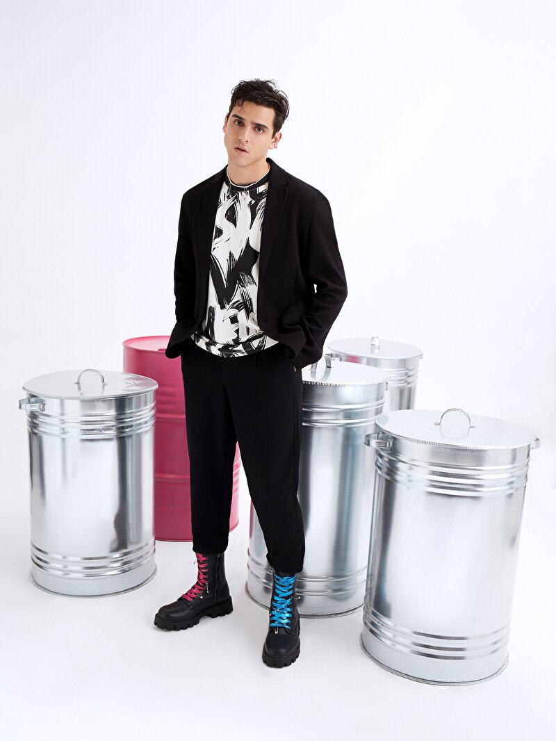 Slim Fit Erkek Siyah Ceket