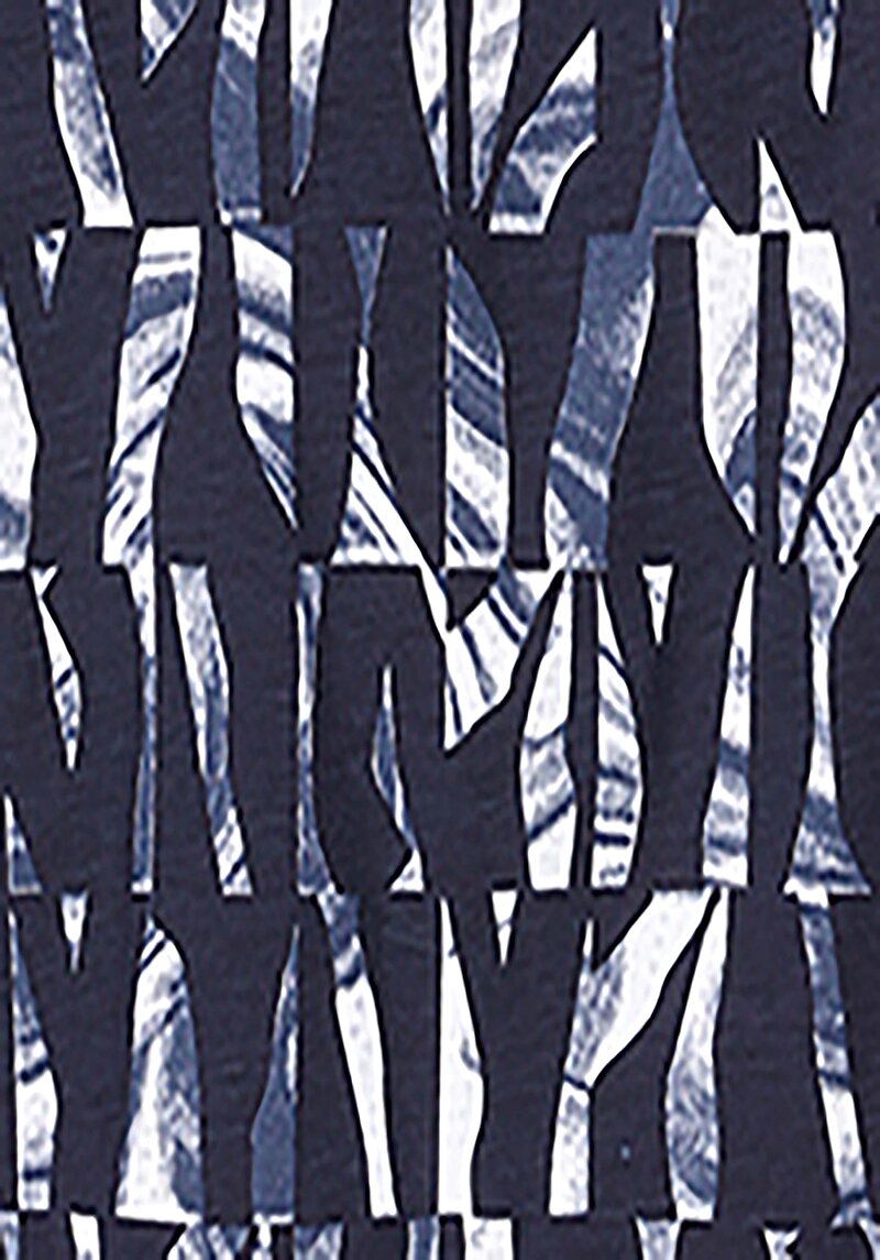 Regular Fit Yuvarlak Yaka Örme Baskılı Erkek Lacivert Kısa Kol Tişört