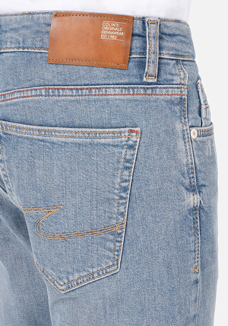 Slim Fit Düşük Bel Dar Paça Erkek İndigo Jean Pantolon