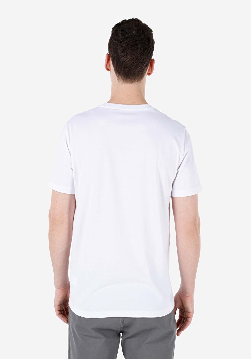 Regular Fit Yuvarlak Yaka Düz Erkek Beyaz Kısa Kol Tişört