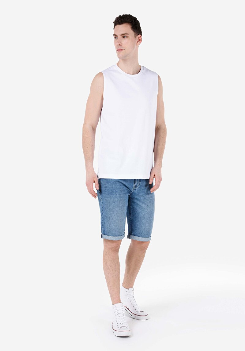 Regular Fit Erkek Beyaz Atlet