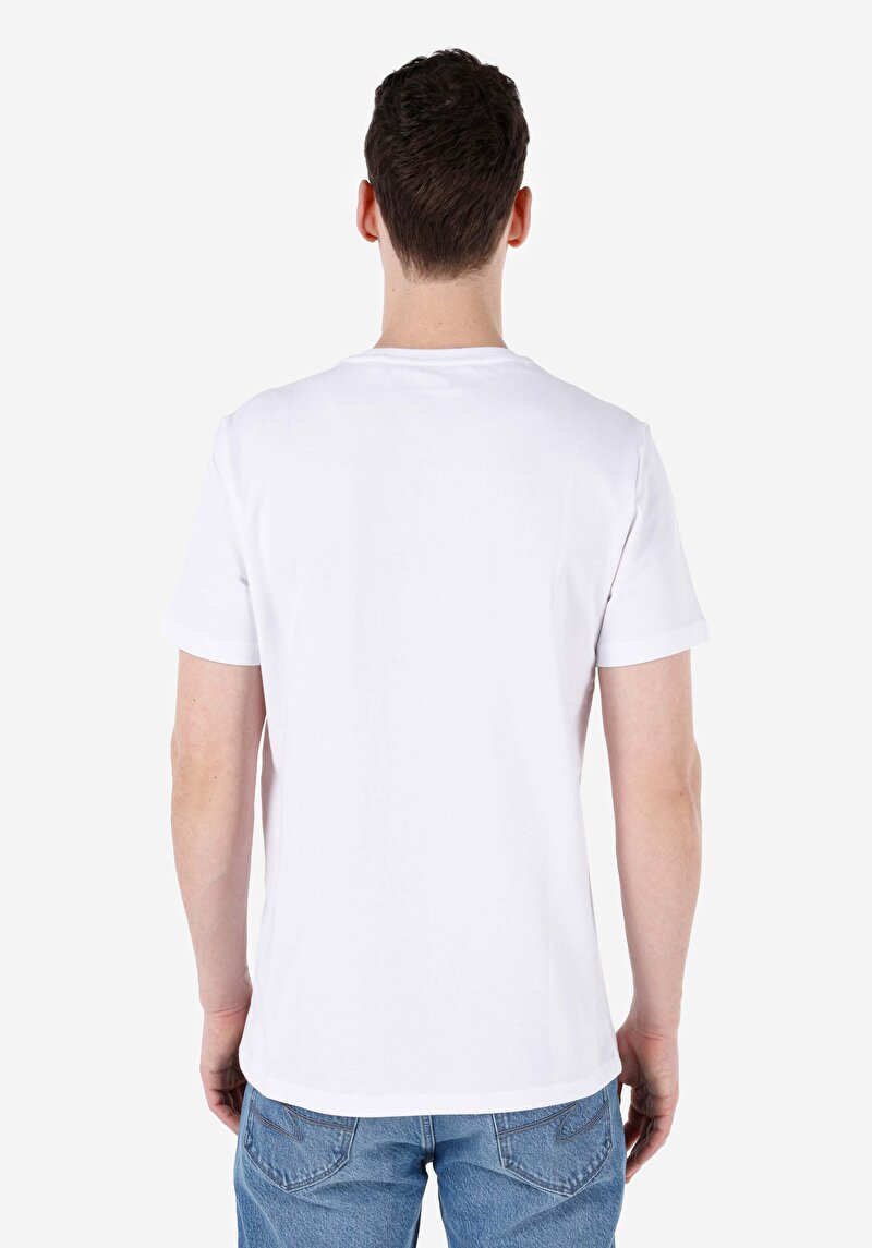 Regular Fit Yuvarlak Yaka Düz Erkek Beyaz Kısa Kol Örme Tişört