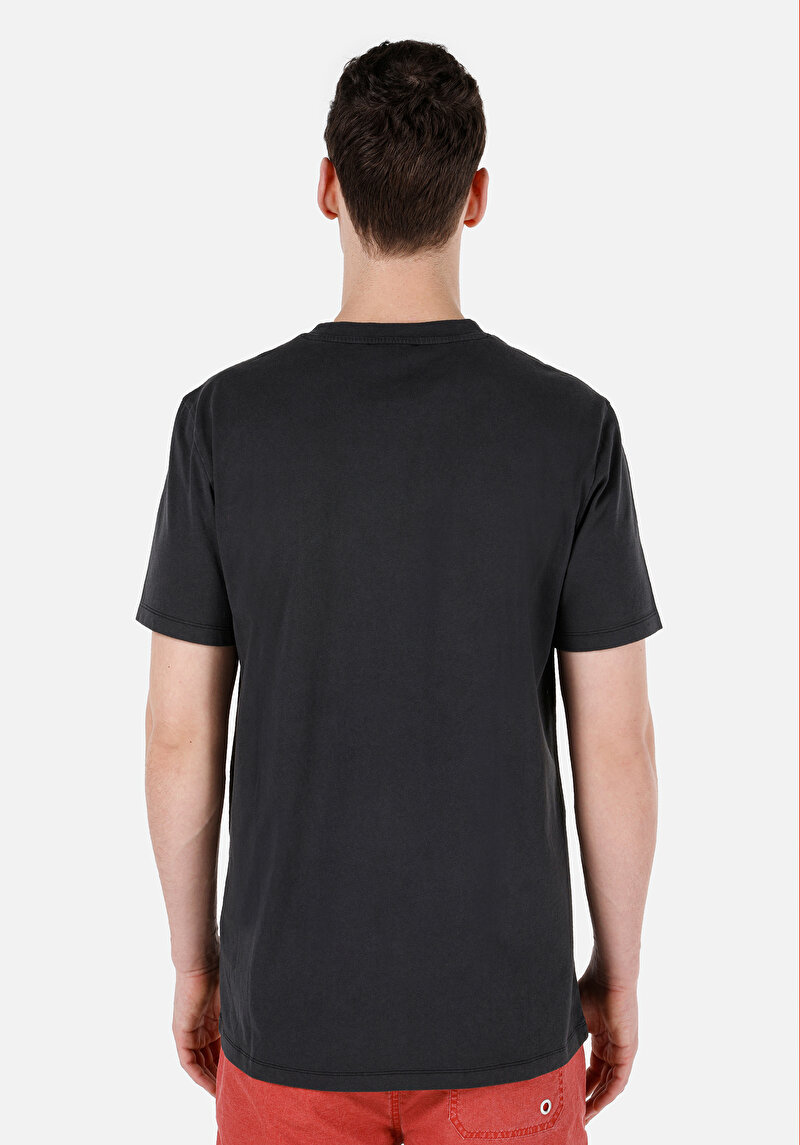 Regular Fit Yuvarlak Yaka Düz Erkek Siyah Kısa Kol Tişört