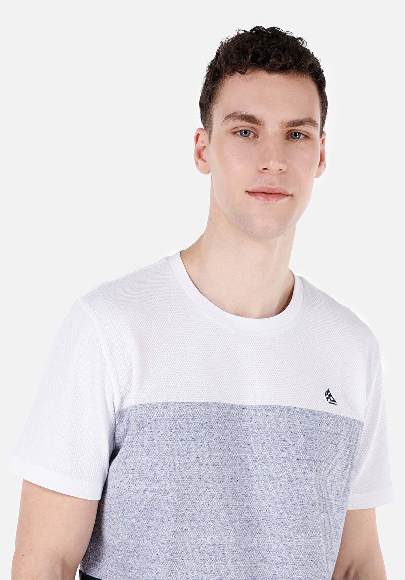 Regular Fit Yuvarlak Yaka Düz Erkek Lacivert Kısa Kol Tişört